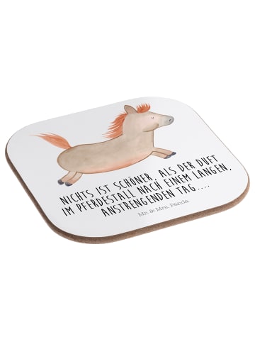 Mr. & Mrs. Panda bieruntersetzer Pferd Springen mit Spruch in Weiß