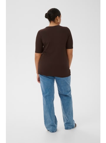 KAFFE curve T-Shirt kurzarm KCamia Tight fit in Coffee Bean