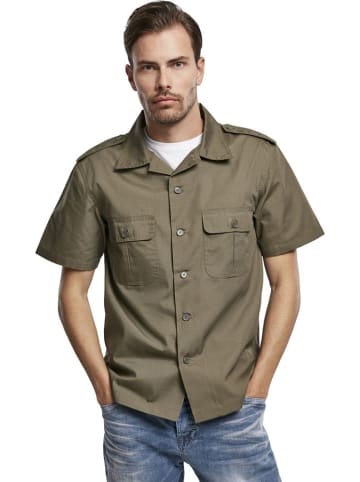 Brandit Hemd "US Ripstop Shirt Short Sleeve" in Grün