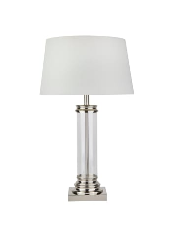 Licht-Erlebnisse Tischlampe (B)37 x (L)37 x (H)63 cm in Silber matt Weiß