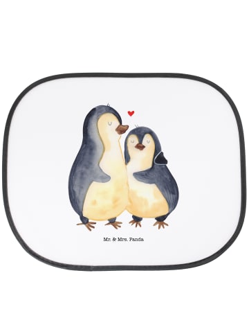 Mr. & Mrs. Panda Auto Fensterschutz Pinguin umarmen ohne Spruch in Weiß