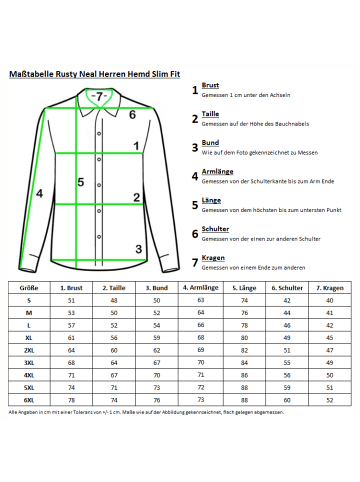 Rusty Neal Pastell Hemd S - 6XL Slim Fit Cotton-Stretch in Meadow