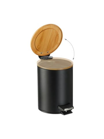 relaxdays Mülleimer Bad in Schwarz - 3 l