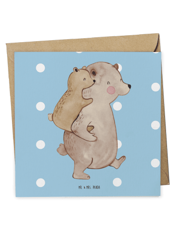 Mr. & Mrs. Panda Deluxe Karte Papa Bär ohne Spruch in Blau Pastell