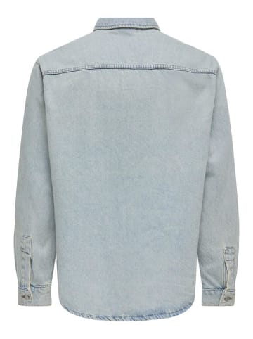 Only&Sons Langarmhemd in Light Blue Denim