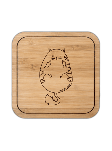 Mr. & Mrs. Panda Tischuntersetzer Katze Frühaufsteher ohne Spruch in Transparent