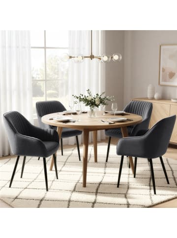 SONGMICS 2er-Set: Esszimmerstuhl in Dunkelgrau-Schwarz - (B)62.5 x (H)85 x (T)60 cm