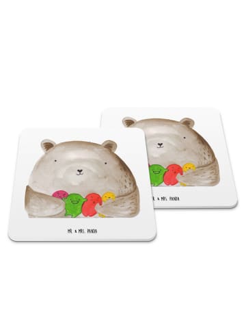 Mr. & Mrs. Panda Gläseruntersetzer Bär Gefühl ohne Spruch in Weiß