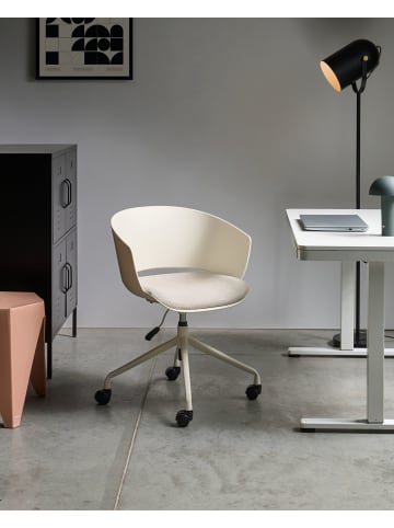 Beliani Bürostuhl GLEEFUL in Weiß/Schwarz/Beige - (W) 64 x (H) 77 x (L) 64 cm