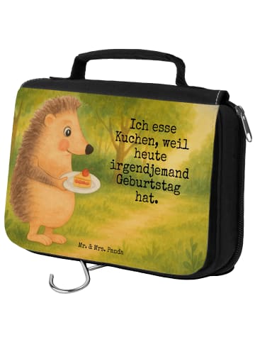 Mr. & Mrs. Panda Toilettentasche Igel Kuchenstück Design mit Spruch in Weiß