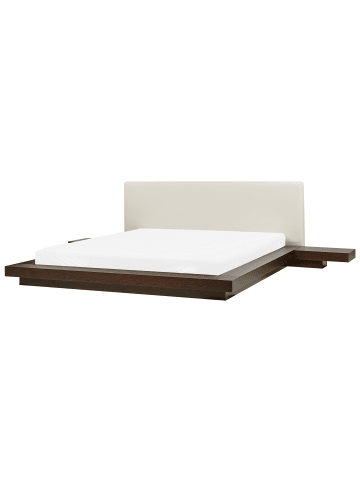 Beliani 4-tlg Doppelbett ZEN in Braun/Weiß