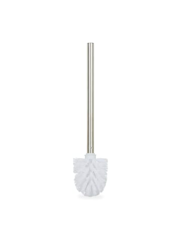 relaxdays 10 x Toilettenbürste in Silber/ Weiß - (H)35 x Ø 8 cm