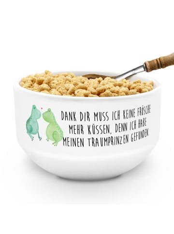 Mr. & Mrs. Panda Müsli Schale Frosch Liebe mit Spruch in Weiß