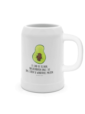 Mr. & Mrs. Panda Bierkrug Avocado Kern mit Spruch in Weiß