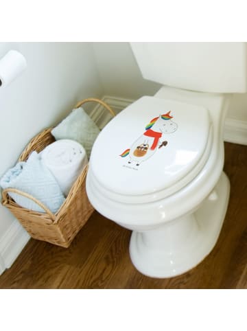Mr. & Mrs. Panda Motiv WC Sitz Einhorn Pilz ohne Spruch in Weiß