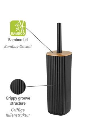 Wenko WC-Garnitur Rotello Schwarz, WC-Garnitur Mod. Rotello Schwarz in Schwarz