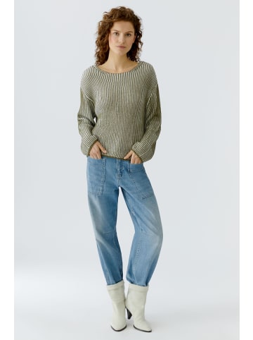 Oui Pullover in khaki white