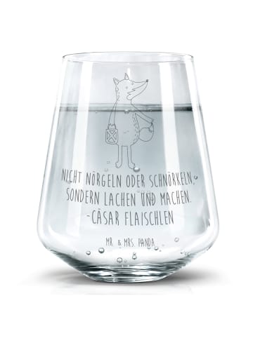 Mr. & Mrs. Panda Trinkglas Fuchs Laterne mit Spruch in Transparent