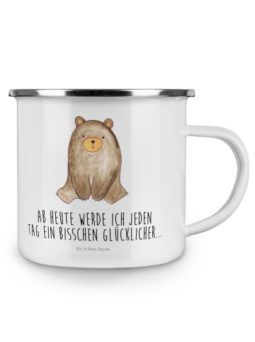 Mr. & Mrs. Panda Kaffeebecher Bär sitzend mit Spruch in Weiß