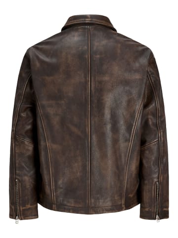 Jack & Jones Lederjacke in Chocolate Brown 1