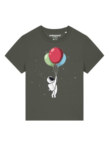 wat? Apparel T-Shirt Little Balloon Astronaut in Khaki