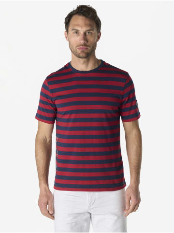 KOROSHI Crew baumwolle gestripte block t-shirt in rot