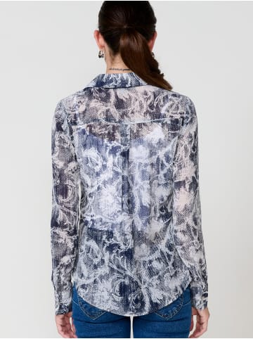KOROSHI Women's long sleeve printed shirt in blau
