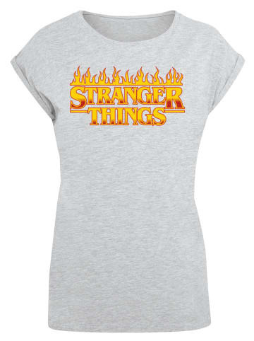 F4NT4STIC T-Shirt Stranger Things Fire Logo in grau meliert