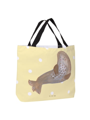 Mr. & Mrs. Panda Shopping Bag Robbe Lachen ohne Spruch in Gelb Pastell