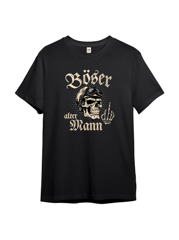 PAULGOS Herren T-Shirt, Böser alter Mann in Schwarz