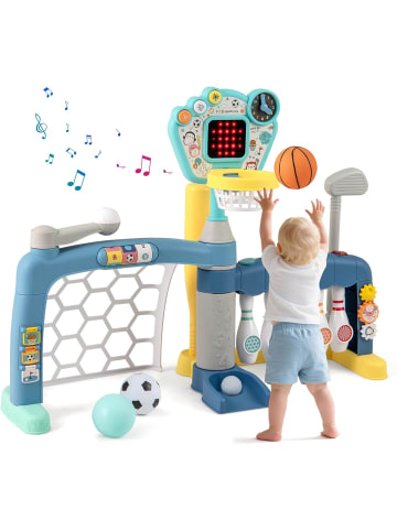 COSTWAY 5-in-1 Basketballkorb Set Spielplatz ab 18 Monaten in Blau