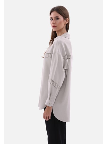 COFI 1453 Damenhemd One-Size Blusen Langarm in Stein
