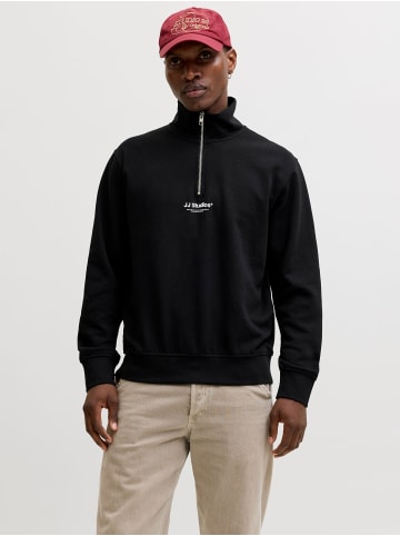 Jack & Jones Sweatshirt mit halbem Reißverschluss in Black