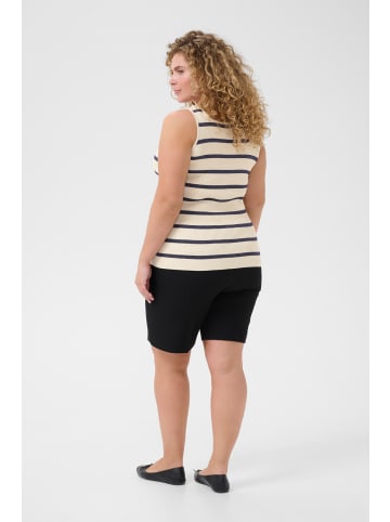 KAFFE curve Strickpullover KCmorina Tight fit in Silver white/ Blue stripe
