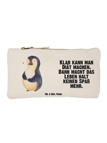 Mr. & Mrs. Panda beauty tasche Pinguin Diät mit Spruch in Weiß