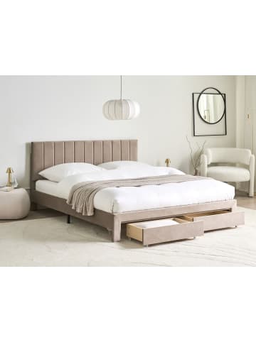 Beliani 2-tlg Doppelbett LONZAC in Beige