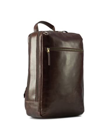 Jost Skagen Business-Rucksack Leder 42 cm Laptopfach in redbrown