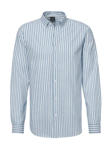 John Devin Langarmhemd in blau-gestreift