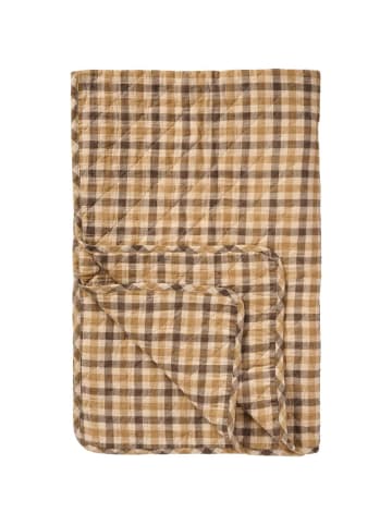 IB Laursen Quilt mit braunem Karomuster in braun
