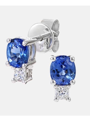 Diamant L'éternel Ohrringe aus 750 Weißgold mit Diamant mit Saphir