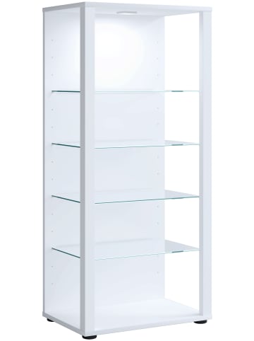 VCM  Holz Glas Stand Vitrine Glasol lll in Weiß