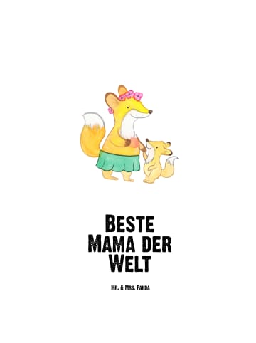 Mr. & Mrs. Panda Trinkgefäß Fuchs Beste Mama der Welt mit Spruch in Weiß