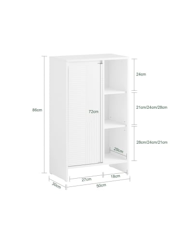 SoBuy Waschmittelschrank in Reinweiß - (W) 30 x (H) 86 x (L) 50 cm