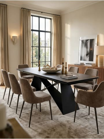 KADIMA DESIGN Esszimmertisch 180 - 260 cm Ausziehbar Keramik Glas , in Schwarz