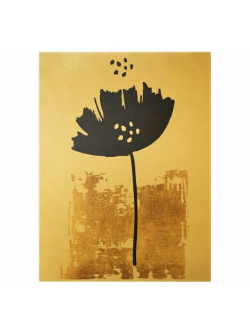 WALLART Leinwandbild Gold - Goldene Mohn Blume in Gold