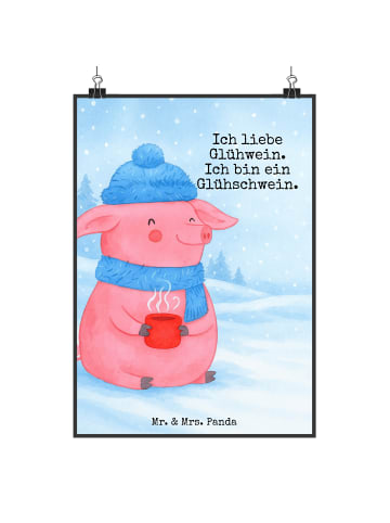 Mr. & Mrs. Panda Bild Schwein Glühwein Design mit Spruch in Weiß