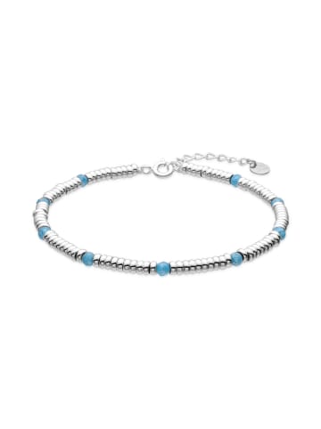 Luxenter Armband aus 925er Sterlingsilber und Zirkonia Aquamarinblau mit Rhodium-Finish