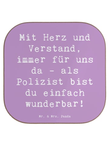 Mr. & Mrs. Panda Untersetzer Spruch Polizist Wunderbar mit Spruch in Lavendeltraum