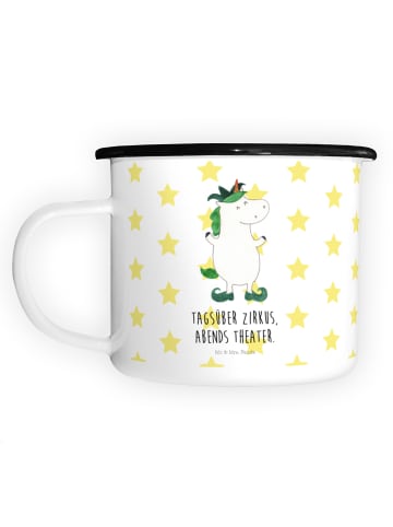 Mr. & Mrs. Panda Emaille Tasse Einhorn Joker mit Spruch in Weiß