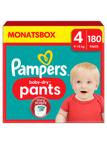 Pampers Monatsbox Pants, "Baby-Dry", Pants Größe 4, 180 Stück, 9kg - 15kg